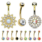 12 Pieces Belly Button Ring Curved Barbell Piercing Jewelry Gift Box
