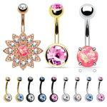 12 Pieces Belly Button Ring Curved Barbell Piercing Jewelry Gift Box