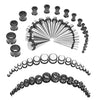 72PC Gauges Kit Acrylic Plugs Stainless Steel Tapers 14G-00G Ear Stretching Piercing Set - BodyJ4you