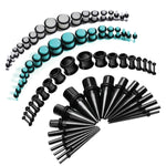 72PC Gauges Kit Acrylic Plugs Stainless Steel Tapers 14G-00G Ear Stretching Piercing Set - BodyJ4you