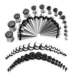 72PC Gauges Kit Acrylic Plugs Stainless Steel Tapers 14G-00G Ear Stretching Piercing Set - BodyJ4you