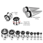 72PC Gauges Kit Acrylic Plugs Stainless Steel Tapers 14G-00G Ear Stretching Piercing Set - BodyJ4you