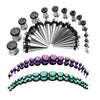 72PC Gauges Kit Acrylic Plugs Stainless Steel Tapers 14G-00G Ear Stretching Piercing Set - BodyJ4you