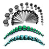 72PC Gauges Kit Acrylic Plugs Stainless Steel Tapers 14G-00G Ear Stretching Piercing Set - BodyJ4you