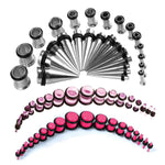 72PC Gauges Kit Acrylic Plugs Stainless Steel Tapers 14G-00G Ear Stretching Piercing Set - BodyJ4you