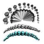 72PC Gauges Kit Acrylic Plugs Stainless Steel Tapers 14G-00G Ear Stretching Piercing Set - BodyJ4you