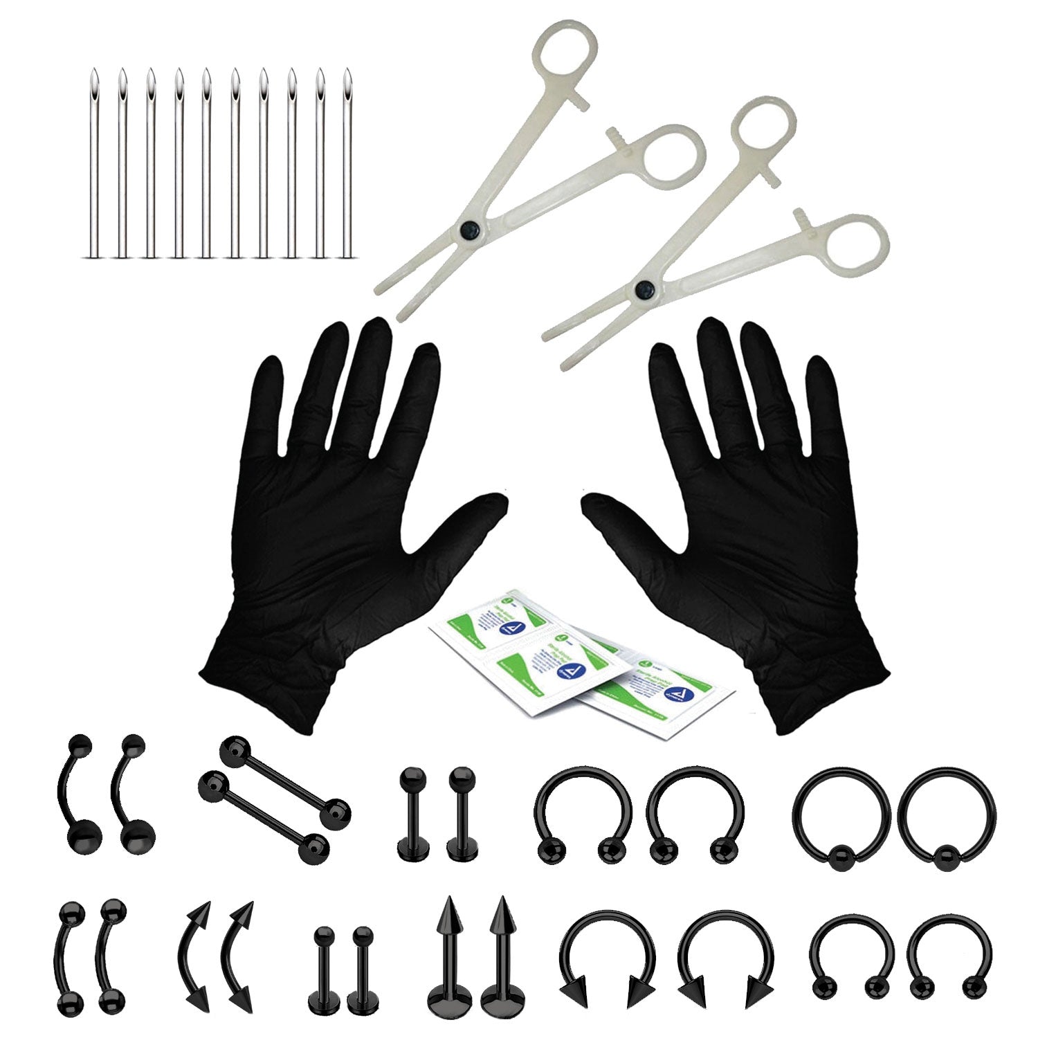 36PC PRO Body Piercing Kit (14G, 16G)