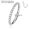 Piercing Ring 14G 16G 18G Hinged Clicker Hoop Implant Grade Titanium CZ Gem Nose Septum Tragus Daith Ear