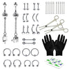 36PC PRO Piercing Kit Stainless Steel 14G 16G Belly Ring Tongue Nipple Nose Jewelry