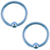 2PC Ball Closure Ring Blue Steel 14G-20G BCR Nose Nipple Tragus Lip