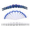 42PC Gauges Kit Ear Stretching 8G-12mm Tapers Plugs Silicone Acrylic Body Piercing Set
