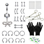 BodyJ4You 36PC PRO Piercing Kit Stainless Steel 14G 16G Belly Ring Tongue Nipple Nose Jewelry