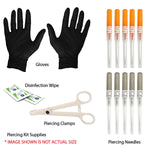 36PC Piercing Kit Stainless Steel 14G 16G Belly Ring Tongue Tragus Eyebrow Nipple Lip Nose