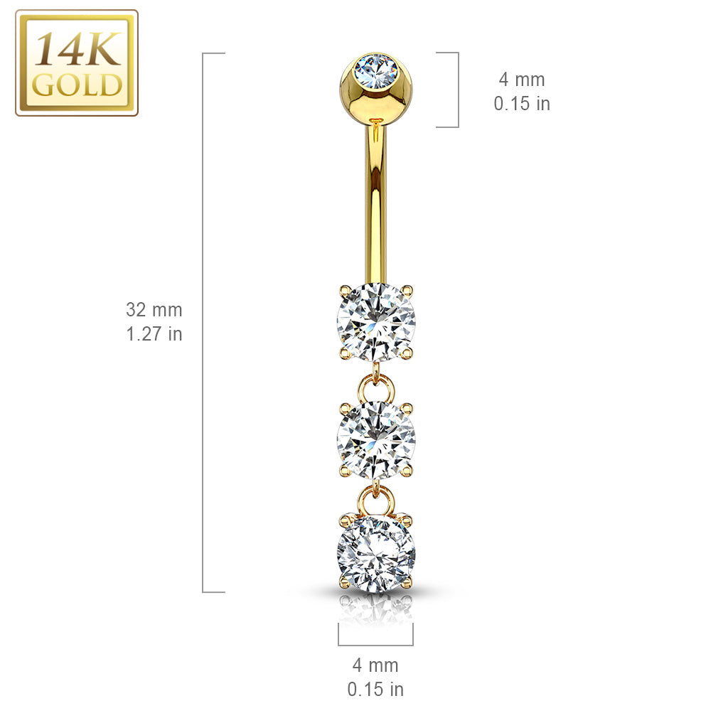 Heart Shaped 14K Yellow Gold Diamond Belly Button Ring 0.66ct 004694