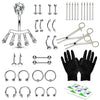 36PC PRO Piercing Kit Stainless Steel 14G 16G Belly Ring Tongue Nipple Nose Jewelry