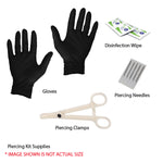 36PC Piercing Kit Stainless Steel 14G 16G Belly Ring Tongue Tragus Eyebrow Nipple Lip Nose