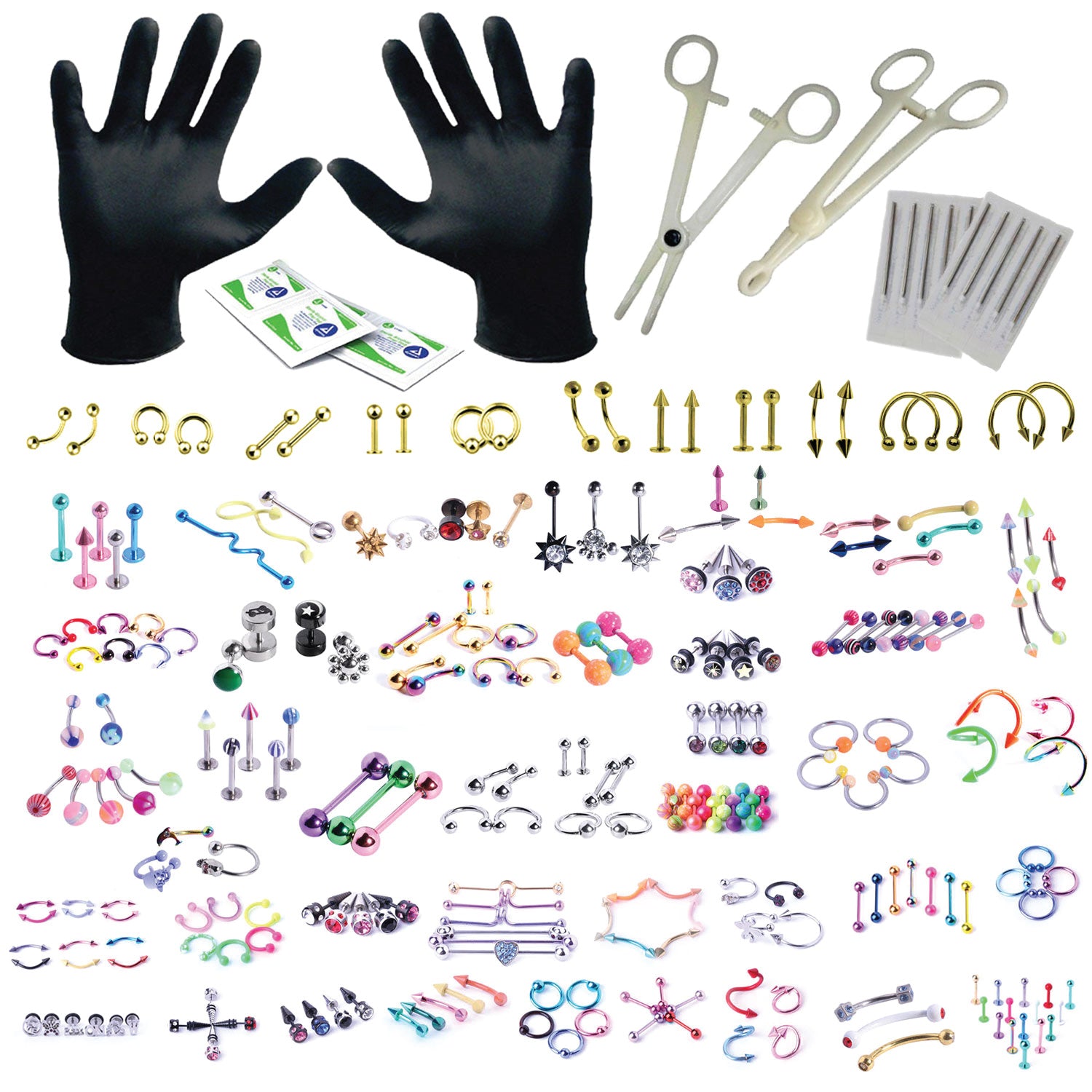 156PC Body Piercing Kit (14, 16G)