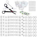 200PC Professional Body Piercing Kit 14G 16G Belly Ring Labret Tongue Tragus Jewelry