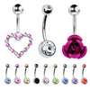 12 Pieces Belly Button Ring Curved Barbell Piercing Jewelry Gift Box