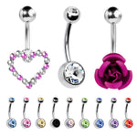 12 Pieces Belly Button Ring Curved Barbell Piercing Jewelry Gift Box