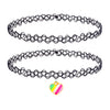 BodyJ4You 2PC Tattoo Choker Necklace Set - 90s Accessories Women Teen Girls Kids - Rainbow Heart Pendant Charm - Summer Style Gift Idea