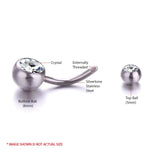 BodyJ4You 10PC Belly Button Ring Double Multicolor CZ Stainless Steel 14G Navel Body Piercing Jewelry - BodyJ4you
