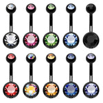 BodyJ4You 10PC Belly Button Ring Double Multicolor CZ Stainless Steel 14G Navel Body Piercing Jewelry - BodyJ4you
