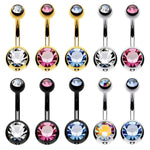 BodyJ4You 10PC Belly Button Ring Double Multicolor CZ Stainless Steel 14G Navel Body Piercing Jewelry - BodyJ4you