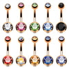BodyJ4You 10PC Belly Button Ring Double Multicolor CZ Stainless Steel 14G Navel Body Piercing Jewelry - BodyJ4you