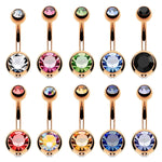 BodyJ4You 10PC Belly Button Ring Double Multicolor CZ Stainless Steel 14G Navel Body Piercing Jewelry - BodyJ4you