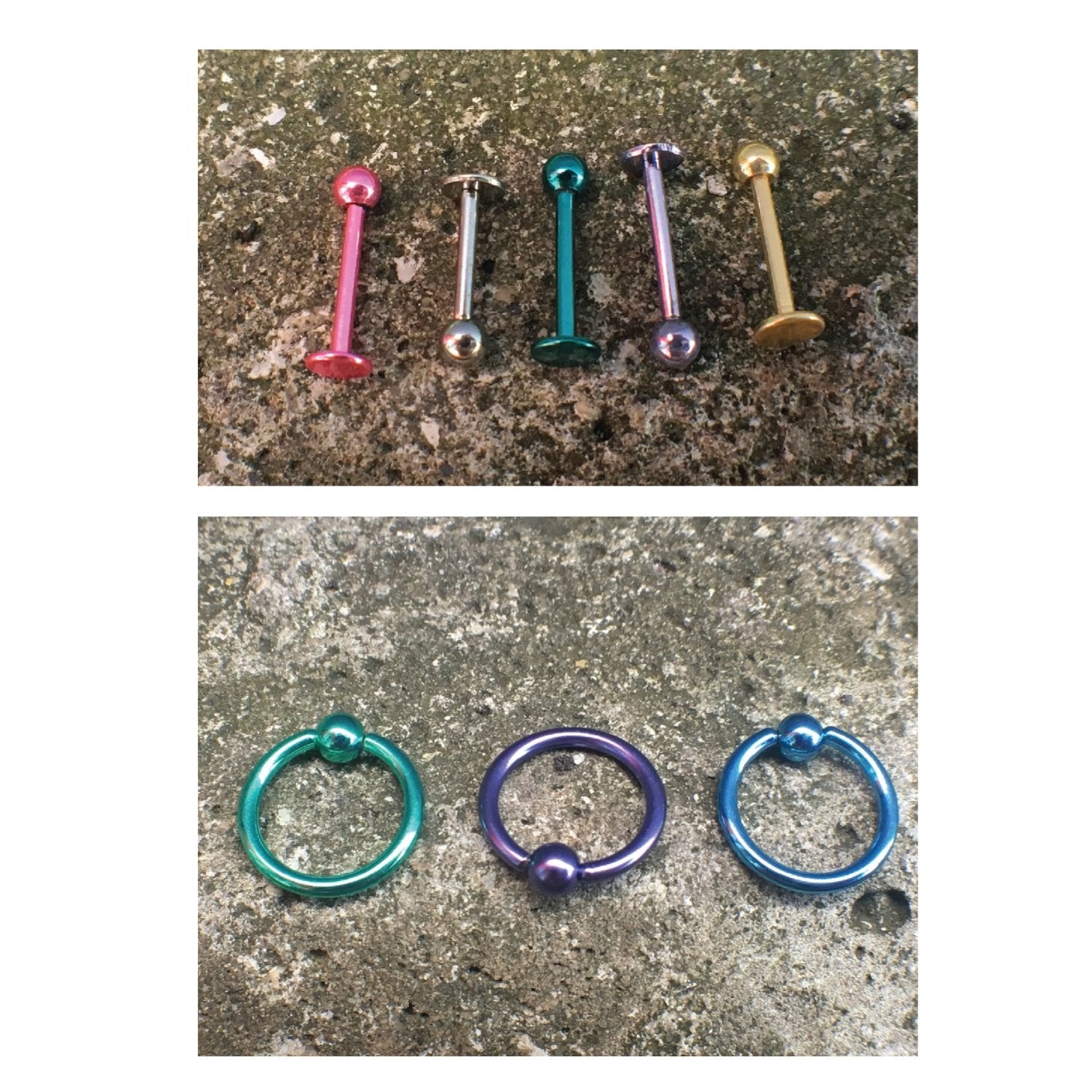 BodyJ4You 120 PCS Body Piercing Lot Belly Ring Labret Tongue Eyebrow Tragus Barbells 14G 16G RANDOM Mix Jewelry - BodyJ4you