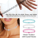 BodyJ4You 12PC Choker Necklace Set Aqua White Pink Stretch Elastic Jewelry Women Girl Kids Gift Pack - BodyJ4you