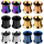 BodyJ4You 12PC Screw Fit Tunnel Gauges Set Double Flare Stainless Steel Ear Plugs Expander Kit - BodyJ4you