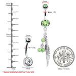 BodyJ4You 15 Belly Button Rings Dangle Barbells 14G Multicolor Surgical Steel CZ Navel Body Jewelry - BodyJ4you