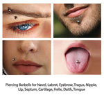BodyJ4You 156PC Body Piercing Kit Lot 14G 16G Belly Ring Labret Tongue Tragus RANDOM Mix Jewelry - BodyJ4you