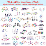 BodyJ4You 156PC Body Piercing Kit Lot 14G 16G Belly Ring Labret Tongue Tragus RANDOM Mix Jewelry - BodyJ4you
