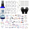 BodyJ4You 156PC Body Piercing Kit Lot 14G 16G Belly Ring Tragus Random Mix Jewelry Saline Spray - BodyJ4you