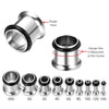 BodyJ4You 18PC Tunnel Kit Ear Plugs Stretching Set 14G-00G Stainless Steel Single Flare Expanders - BodyJ4you