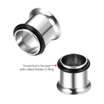 BodyJ4You 18PC Tunnel Kit Ear Plugs Stretching Set 14G-00G Stainless Steel Single Flare Expanders - BodyJ4you