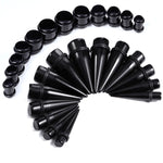 24PC Big Gauges Kit Ear Stretching 00G 20mm Multicolor Acrylic Tapers BodyJ4you