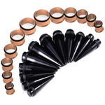 BodyJ4You 24PC Big Gauges Kit Stretching 00G-20mm Multicolor Acrylic Tapers Steel Plugs Tunnels Set - BodyJ4you