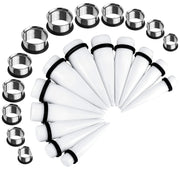 BodyJ4You 24PC Big Gauges Kit Stretching 00G-20mm Multicolor Acrylic Tapers Steel Plugs Tunnels Set - BodyJ4you