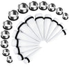 BodyJ4You 24PC Big Gauges Kit Stretching 00G-20mm Multicolor Acrylic Tapers Steel Plugs Tunnels Set - BodyJ4you