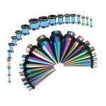 BodyJ4You 28PC Gauges Kit Ear Stretching 12G-0G Surgical Steel Tunnel Plugs Tapers Piecing Set - BodyJ4you