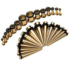 BodyJ4You 28PC Gauges Kit Ear Stretching 12G-0G Surgical Steel Tunnel Plugs Tapers Piecing Set - BodyJ4you