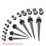 BodyJ4You 28PC Gauges Kit Ear Stretching 12G-0G Surgical Steel Tunnel Plugs Tapers Piecing Set - BodyJ4you