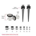 BodyJ4You 28PC Gauges Kit Ear Stretching 12G-0G Surgical Steel Tunnel Plugs Tapers Piecing Set - BodyJ4you