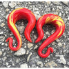 BodyJ4You 2PC Glass Ear Tapers Hanger Plugs 2G-14mm Lava Red Teardrop Twist Gauges Piercing - BodyJ4you