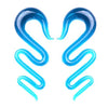 BodyJ4You 2PC Glass Ear Tapers Plugs 4G-16mm Aqua Blue Twist Zigzag Gauges Piercing Jewelry - BodyJ4you