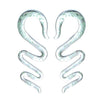BodyJ4You 2PC Glass Ear Tapers Plugs 4G-16mm Glow Dark Twist Zigzag Gauges Piercing Jewelry - BodyJ4you